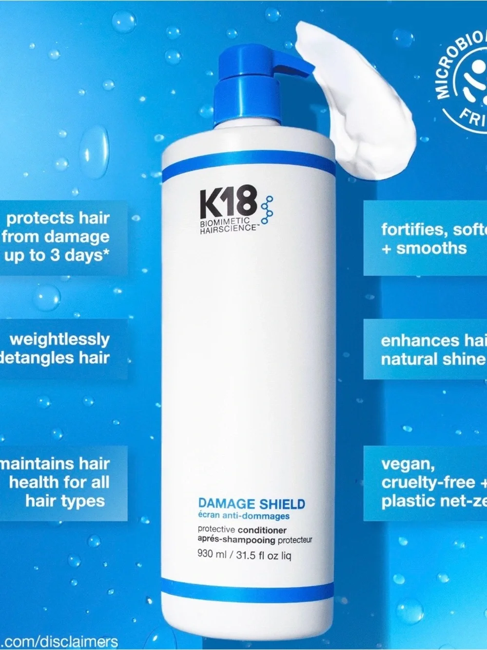 K18 Damage Shield Conditioner — White with Blue Accents